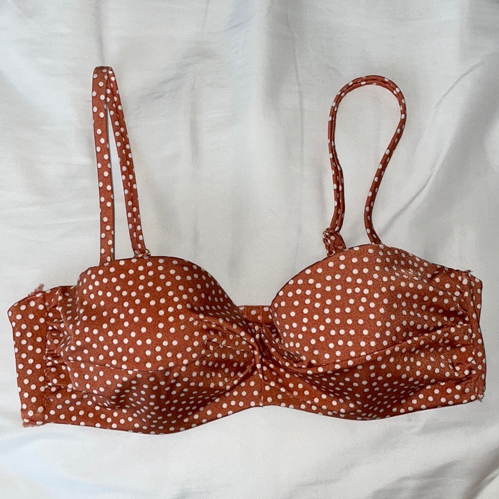 Orange Vintage Style Swim Top